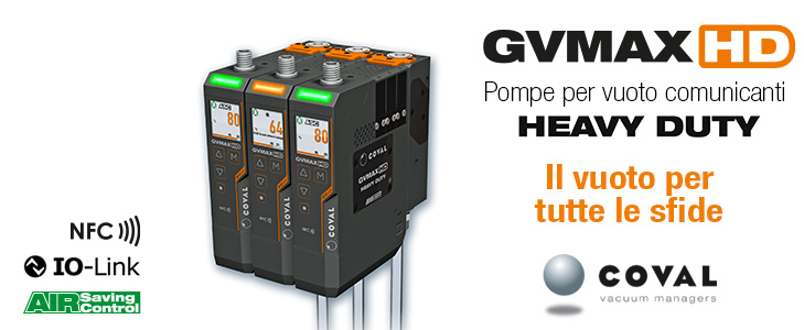 GVMAX HD, pompe per vuoto comunicanti HEAVY DUTY - COVAL - IO-Link - NFC GVMAX HD, pompe per vuoto comunicanti HEAVY DUTY - COVAL - IO-Link - NFC