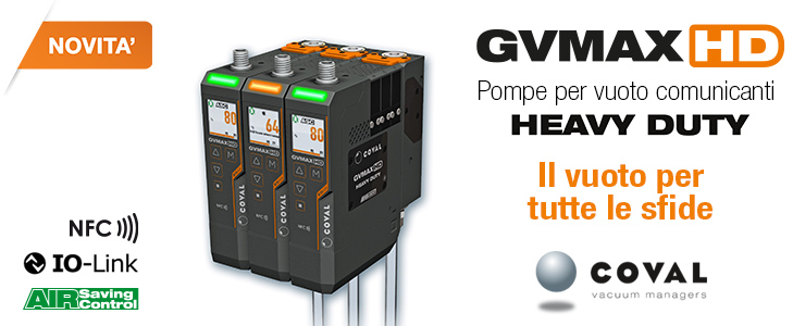 GVMAX HD, pompe per vuoto comunicanti HEAVY DUTY - COVAL - IO-Link - NFC GVMAX HD, pompe per vuoto comunicanti HEAVY DUTY - COVAL - IO-Link - NFC