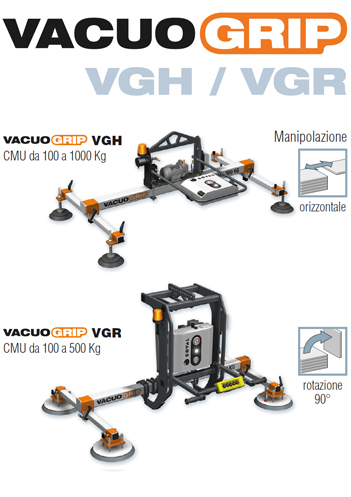 Dispositivi di sollevamento a vuoto per lamiera, serie VACUOGRIP COVAL