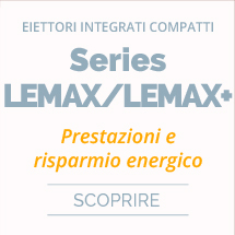 Eiettore integrato compatto ad alta portata air saving control serie LEMAX +