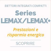 Eiettore integrato compatto ad alta portata air saving control serie LEMAX +